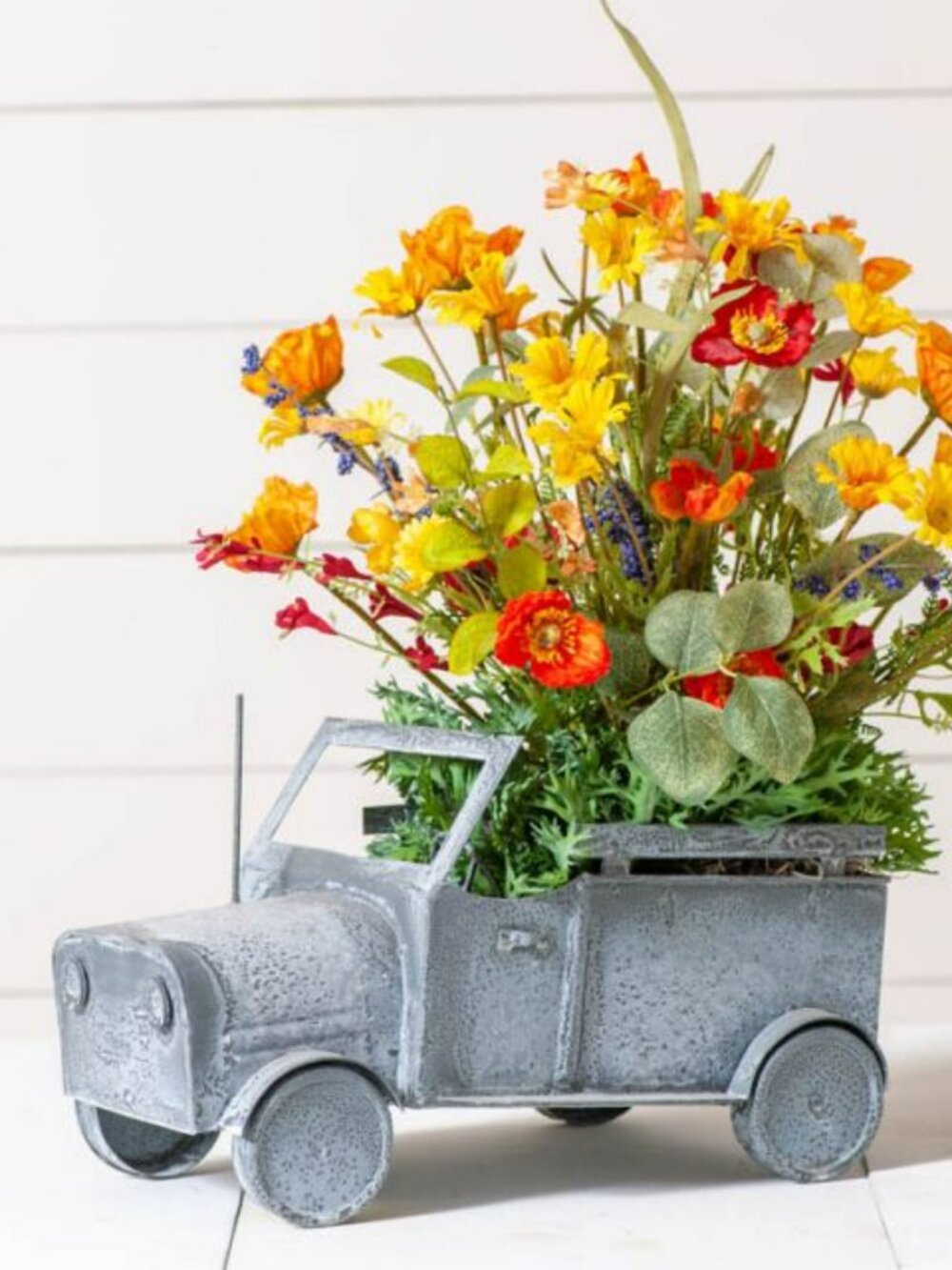 New Rustic metal Short Truck in distressed Weathered Zinc